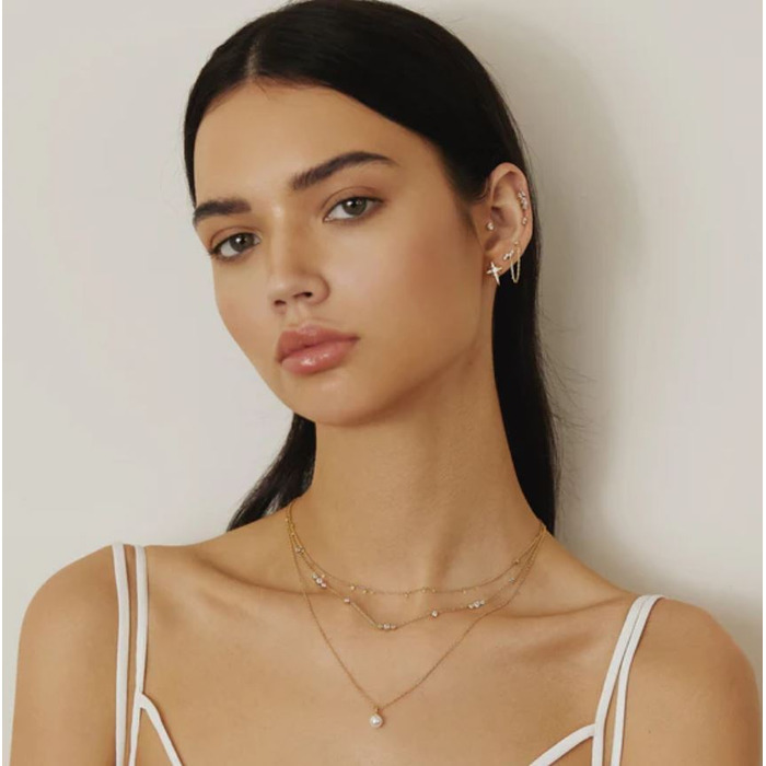 Juweel Ania Haie Chill Voyager Mini Disc Drop Stacking Necklace N063-02G 
