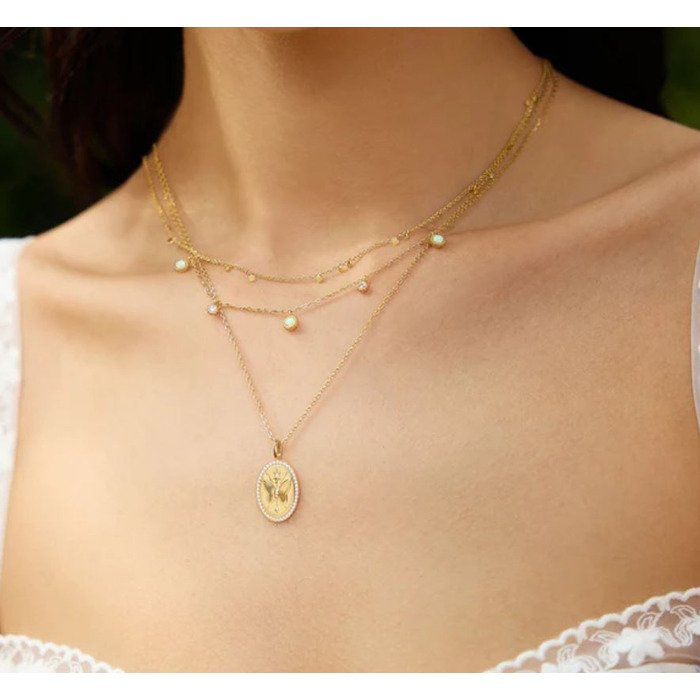 Juweel Ania Haie Chill Voyager Mini Disc Drop Stacking Necklace N063-02G 