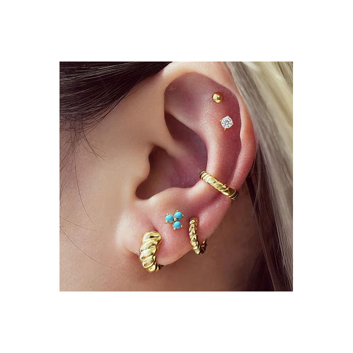 Juweel Ania Haie Chill Voyager Texture Small Huggie Hoop Earrings E063-03G 