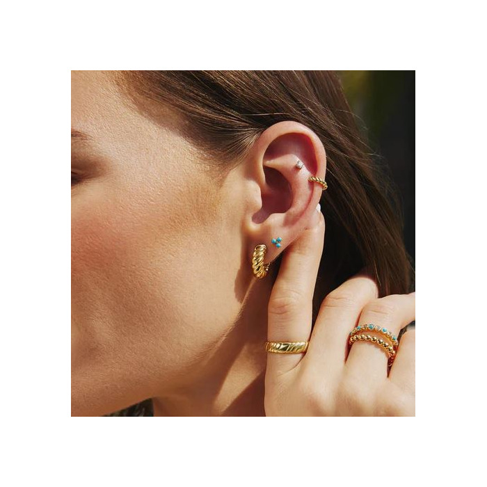 Juweel Ania Haie Chill Voyager Texture Small Huggie Hoop Earrings E063-03G 