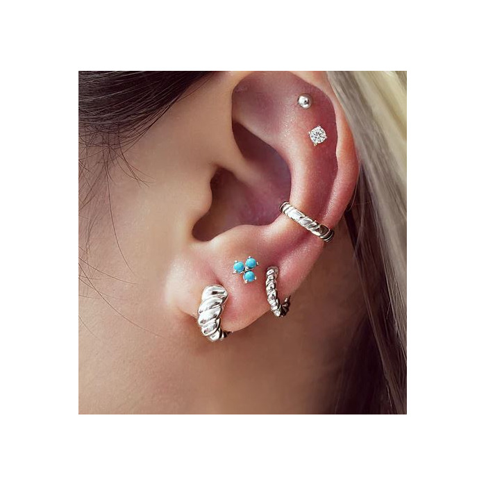Juweel Ania Haie Chill Voyager Texture Small Huggie Hoop Earrings E063-03H 