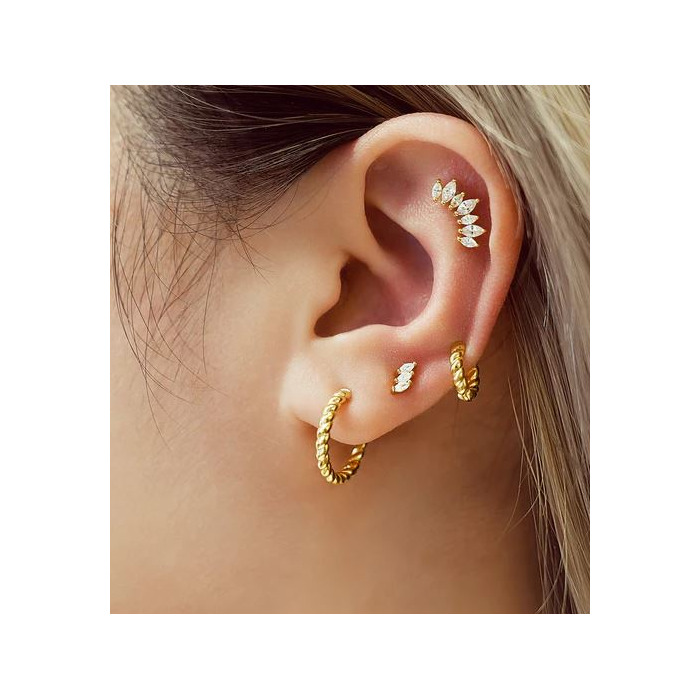 Juweel Ania Haie Chill Voyager Texture Medium Huggie Hoop Earrings E063-05G 