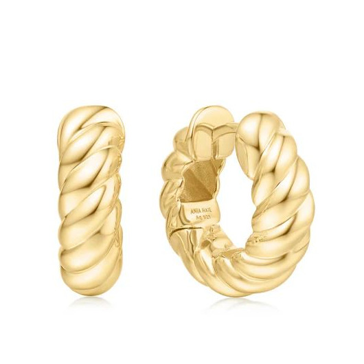 Juweel Ania Haie Chill Voyager Bold Texture Medium Huggie Hoop Earrings E063-07G Juweel Ania Haie Chill Voyager Bold Texture Medium Huggie Hoop Earrings E063-07G