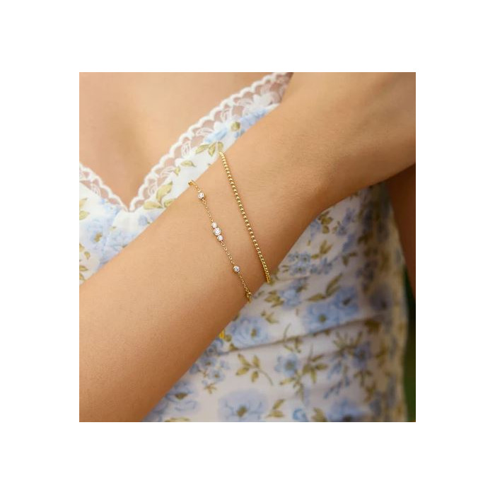 Juweel Ania Haie Miss Dainty Bezel Cubic Zirconia Station Bracelet B065-03G 
