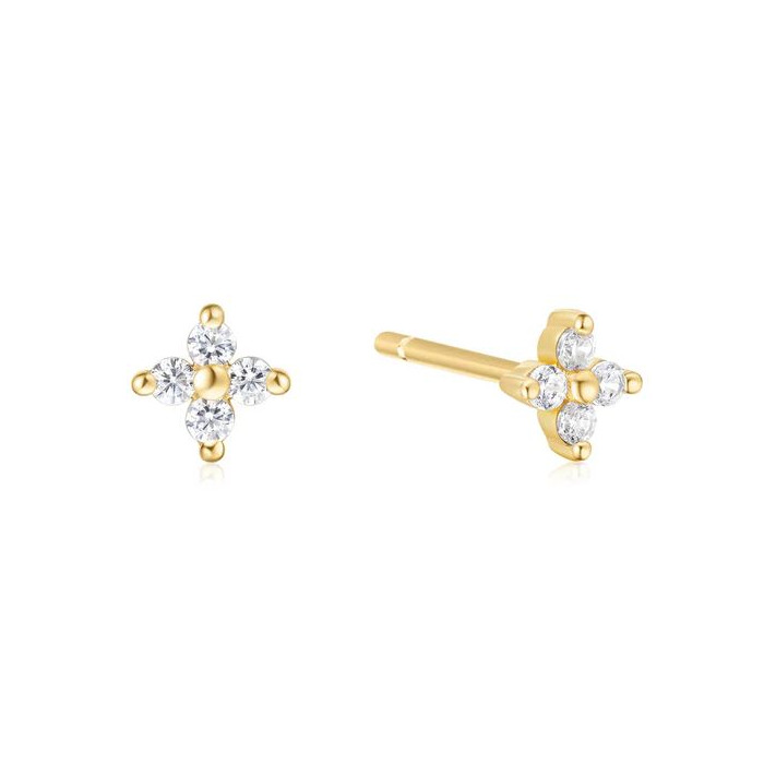 Juweel Ania Haie Sunny Sparkler Four-Petal Stud Earrings E064-01G 