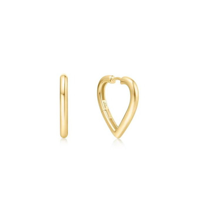 Juweel Ania Haie Sunny Sparkler Medium Heart Hoop Earrings E064-03G 