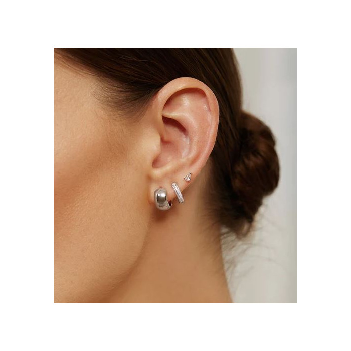 Juweel Ania Haie Sunny Sparkler Chubby Small Huggie Hoop Earrings E064-04H 