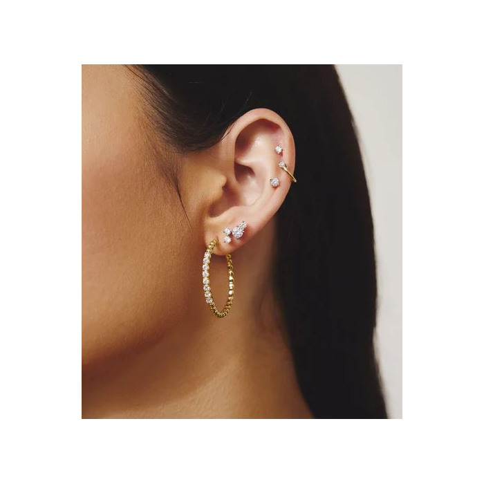 Juweel Ania Haie Miss Dainty Large Claw Sphere Beaded Hoop Earrings E065-05G 