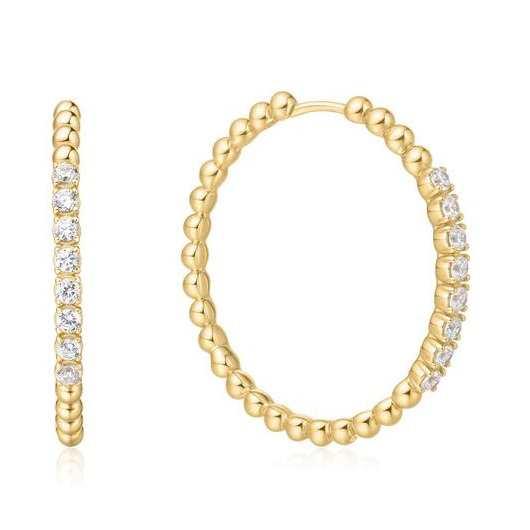 Juweel Ania Haie Miss Dainty Large Claw Sphere Beaded Hoop Earrings E065-05G Juweel Ania Haie Miss Dainty Large Claw Sphere Beaded Hoop Earrings E065-05G