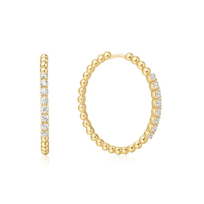 Juweel Ania Haie Miss Dainty Large Claw Sphere Beaded Hoop Earrings E065-05G 