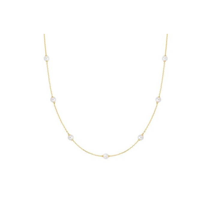 Juweel Ania Haie Miss Dainty Shell Pearl Station Chain Necklace N065-03G 