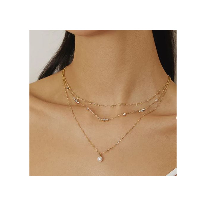 Juweel Ania Haie Miss Dainty Sparkling Bezel Cubic Zirconia Station Necklace N065-04G 
