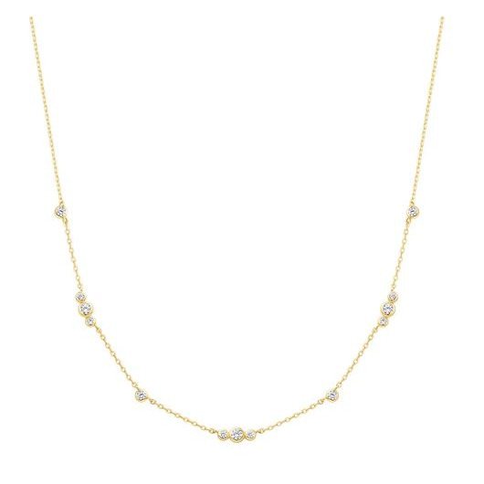 Juweel Ania Haie Miss Dainty Sparkling Bezel Cubic Zirconia Station Necklace N065-04G  Juweel Ania Haie Miss Dainty Sparkling Bezel Cubic Zirconia Station Necklace N065-04G