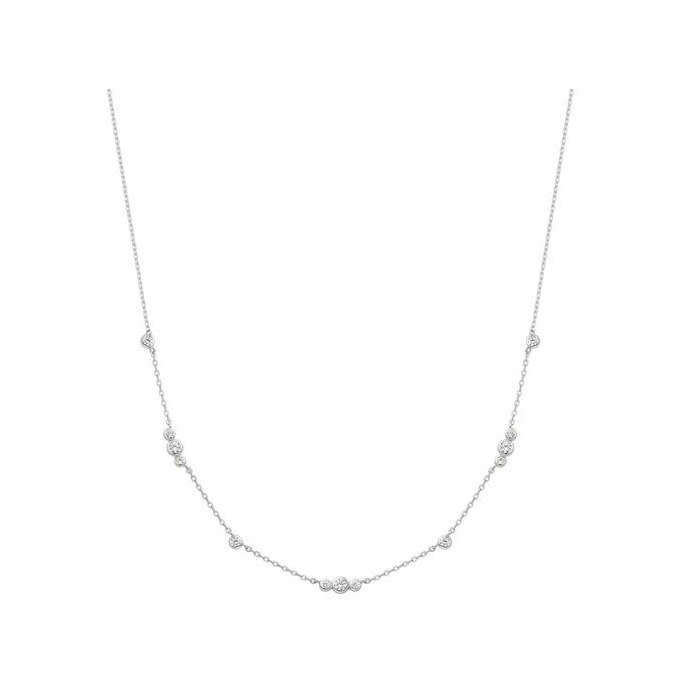Juweel Ania Haie Miss Dainty Sparkling Bezel Cubic Zirconia Station Necklace  N065-04H
