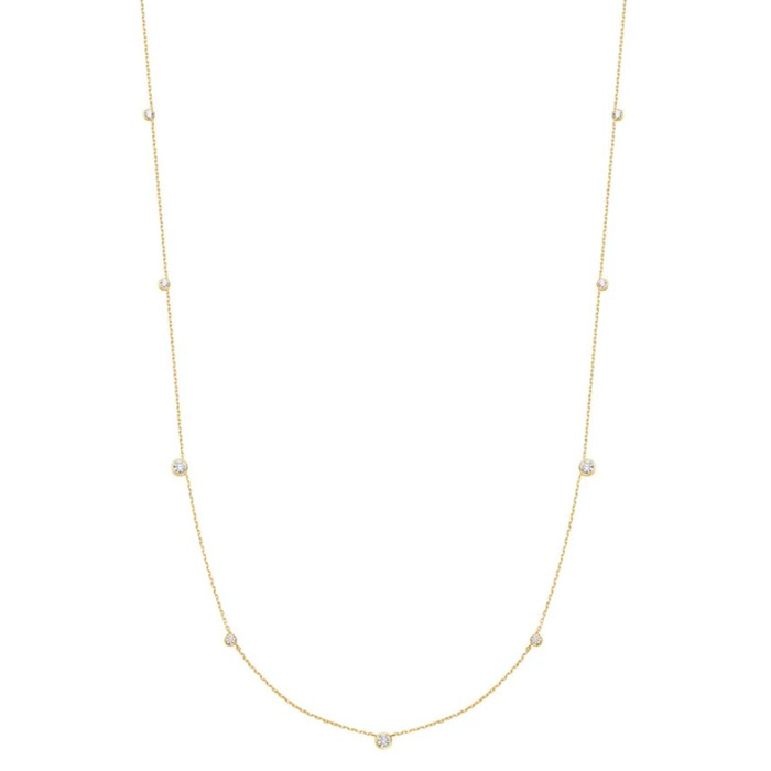 Juweel Ania Haie Miss Dainty Bezel Cubic Zirconia Station Necklace N065-06G 