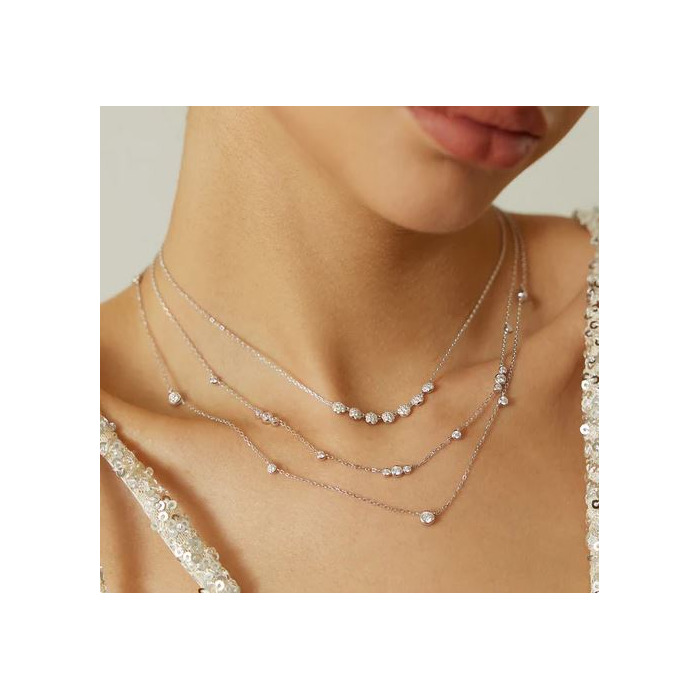 Juweel Ania Haie Miss Dainty Pave Multi Beaded Chain Necklace N065-07H 