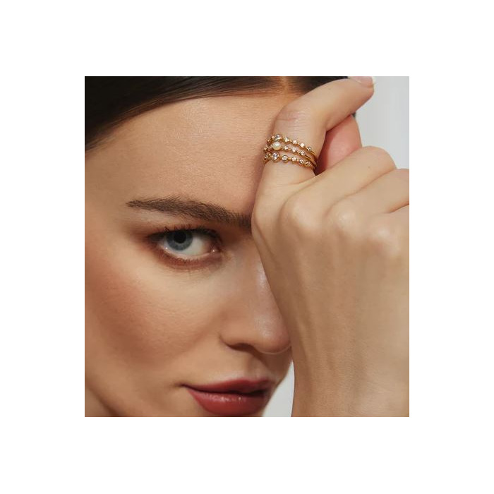 Juweel Ania Haie Miss Dainty Bezel Cubic Zirconia Zig-Zag Ring R065-01G 