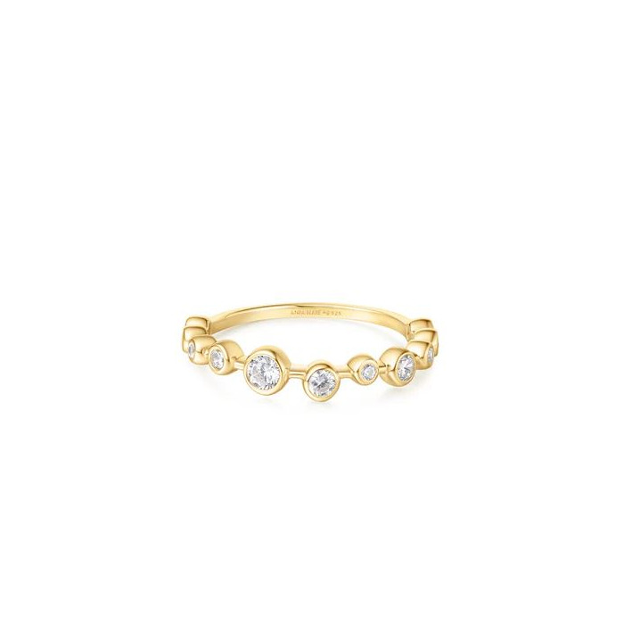 Juweel Ania Haie Miss Dainty Bezel Cubic Zirconia Zig-Zag Ring R065-01G 