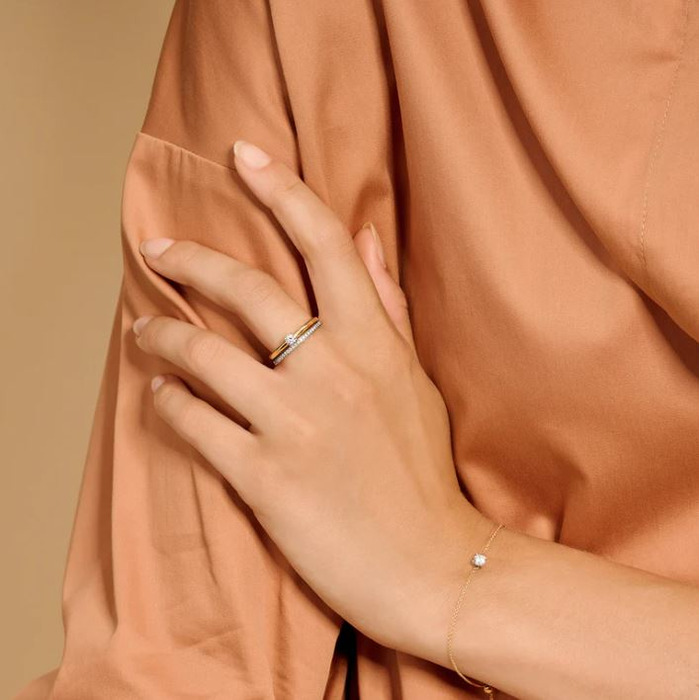 Juweel BLUSH RING 1119BZI BICOLOR 14KARAAT MET ZIRCONIA 