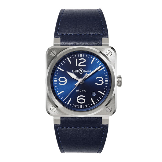 Horloge BELL & ROSS AUTO BLUE STEEL 41MM BR03A-BLU-ST/SCA Horloge BELL & ROSS AUTO BLUE STEEL 41MM BR03A-BLU-ST/SCA