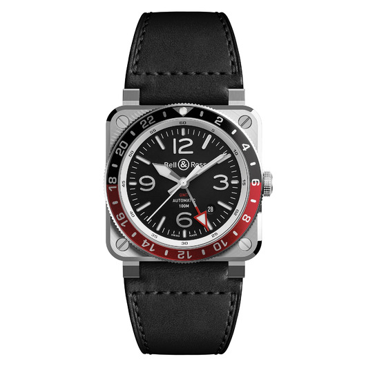 Horloge Bell & Ross BR 03-93 GMT BR0393-BL-ST/SCA  Horloge Bell & Ross BR 03-93 GMT BR0393-BL-ST/SCA