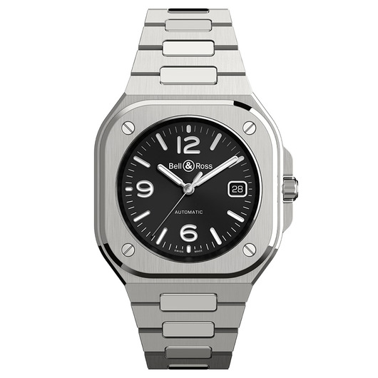 Horloge Bell & Ross BR 05 Steel Black BR05A-BL-ST/SST Horloge Bell & Ross BR 05 Steel Black BR05A-BL-ST/SST