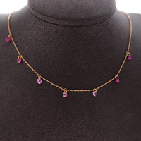 Juweel Ketting La Brune Et La Blonde rosé goud 18 karaat Rubis en Saphires '65989-1073-TWDH' Juweel Ketting La Brune Et La Blonde rosé goud 18 karaat Rubis en Saphires '65989-1073-TWDH'