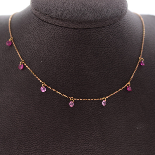 Juweel Ketting La Brune Et La Blonde rosé goud 18 karaat Rubis en Saphires '65989-1073-TWDH' Juweel Ketting La Brune Et La Blonde rosé goud 18 karaat Rubis en Saphires '65989-1073-TWDH'