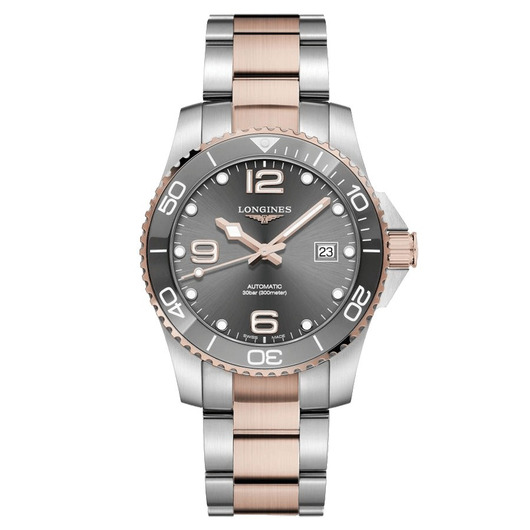 Horloge LONGINES HYDROCONQUEST Grey & Rose L3.781.3.78.7  Horloge LONGINES HYDROCONQUEST Grey & Rose L3.781.3.78.7