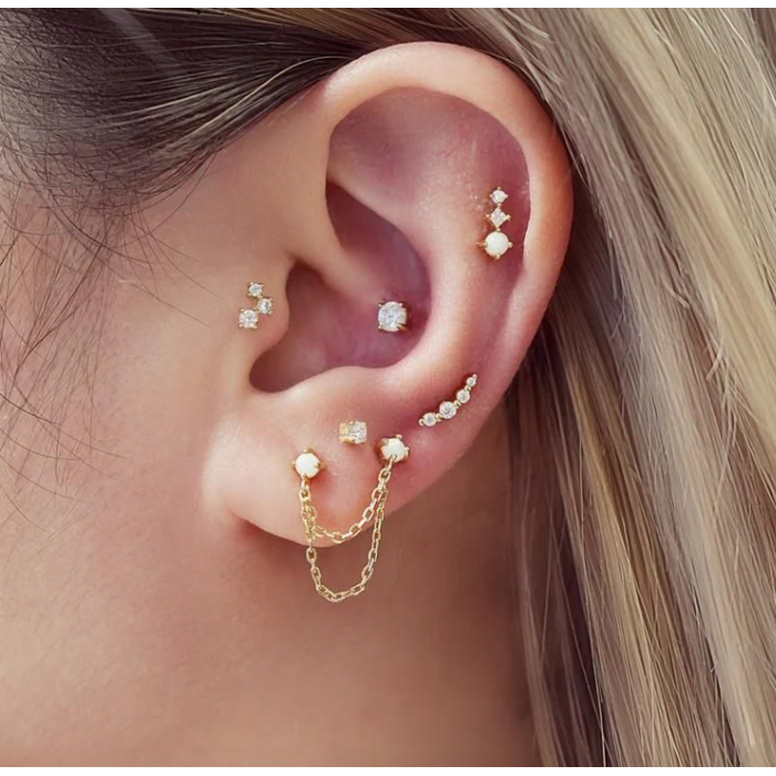 Juweel Ania Haie Miss Dainty Beaded Stone Stud Earrings E065-01G 