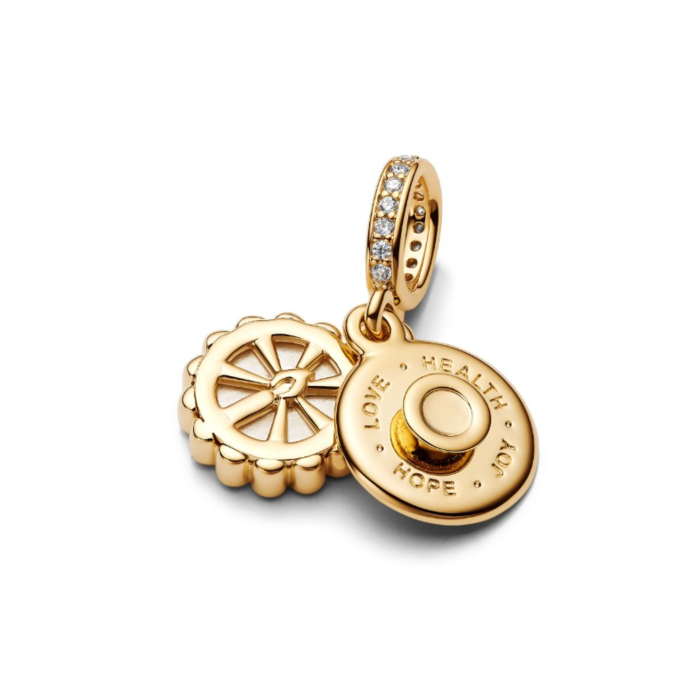Juweel PANDORA HAPPY BDAY 14K GOLD-PLATED DANGLE 763787C01 