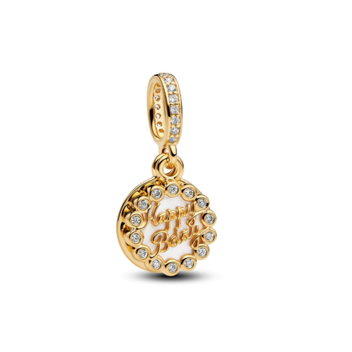 Juweel PANDORA HAPPY BDAY 14K GOLD-PLATED DANGLE 763787C01 