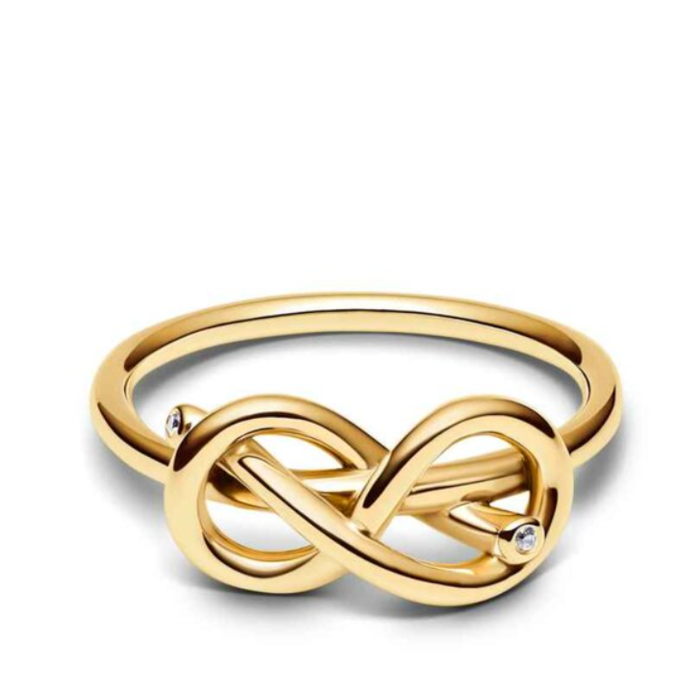 Juweel PANDORA INFINITY KNOT 14K GOLD-PLATED RING 163759C01 