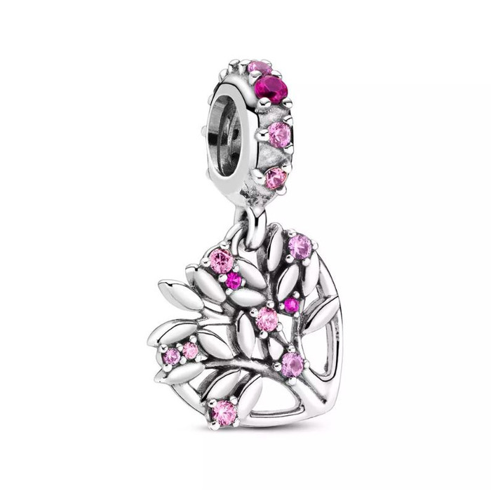 Juweel PANDORA - 799153C01 - Pink Heart Family Tree Dangle 