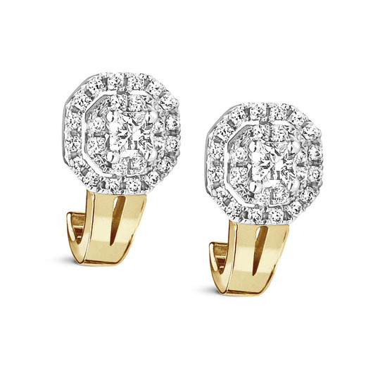 Juweel Flanders oorbellen bicolor diamant Flanderscut 233OB Juweel Flanders oorbellen bicolor diamant Flanderscut 233OB