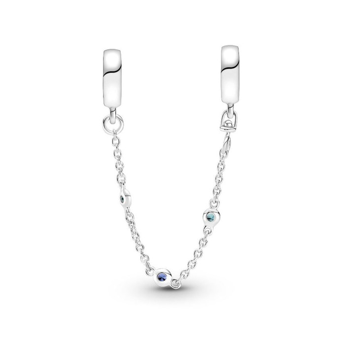Juweel PANDORA TRIPLE BLUE STONE SAFETY CHAIN 791688C01-05 