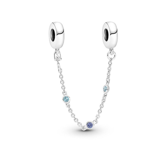 Juweel PANDORA TRIPLE BLUE STONE SAFETY CHAIN 791688C01-05 Juweel PANDORA TRIPLE BLUE STONE SAFETY CHAIN 791688C01-05