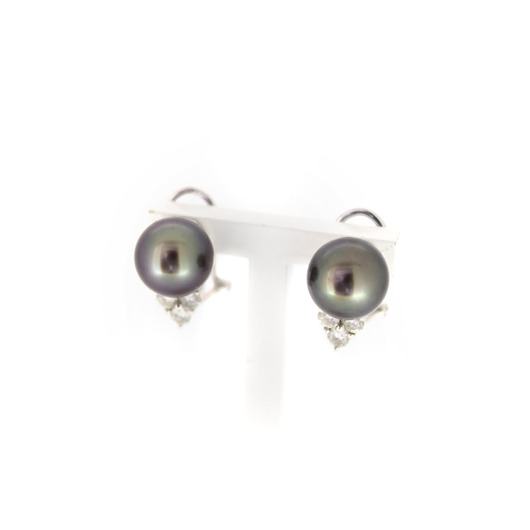 Juweel Oorclipsen witgoud 18 karaat Tahiti parel en briljant 'CV-2284/91648-TWDH' Juweel Oorclipsen witgoud 18 karaat Tahiti parel en briljant 'CV-2284/91648-TWDH'