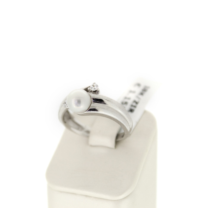 Juweel Ring Orage Witgoud 18 karaat Parel en Zirconium 'CV-2281-TWDH' 