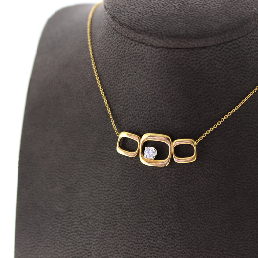 Juweel Ketting geelgoud 18 karaat met zirconium  'CV-2288-TWDH'  Juweel Ketting geelgoud 18 karaat met zirconium  'CV-2288-TWDH'