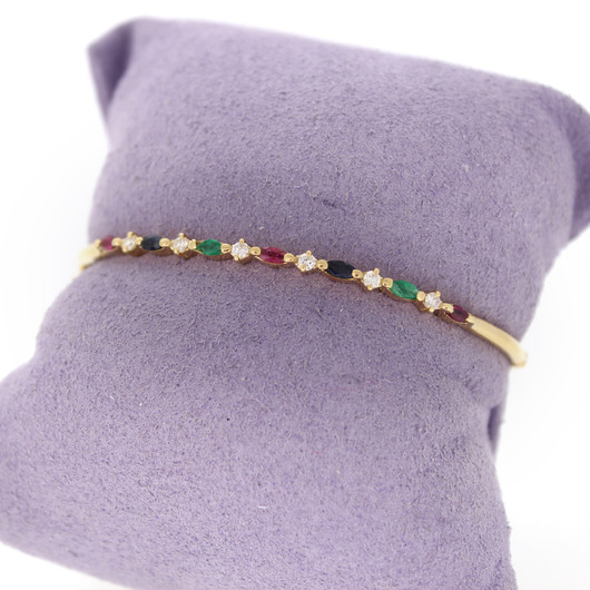 Juweel Armband esclave geelgoud 18 karaat Edelstenen 'CV-2297-TWDH' Juweel Armband esclave geelgoud 18 karaat Edelstenen 'CV-2297-TWDH'