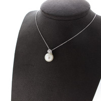 Juweel Ketting witgoud 18 karaat zoetwaterparel en zirconium 'CV-2268-TWDH' Juweel Ketting witgoud 18 karaat zoetwaterparel en zirconium 'CV-2268-TWDH'