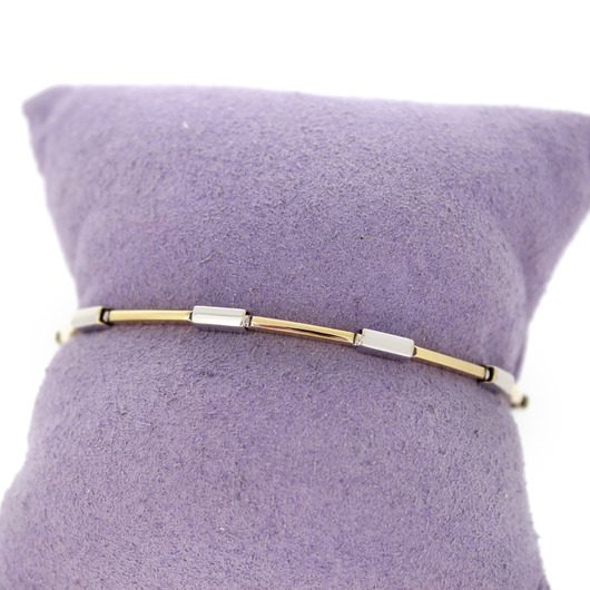 Juweel Armband Bicolor wit en geelgoud 18 karaat 'CV-2275-TWDH' Juweel Armband Bicolor wit en geelgoud 18 karaat 'CV-2275-TWDH'