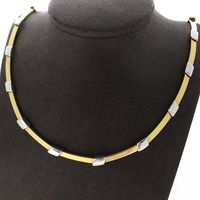 Juweel Collier Bicolor wit en geelgoud 18 karaat 'CV-2276-TWDH' Juweel Collier Bicolor wit en geelgoud 18 karaat 'CV-2276-TWDH'