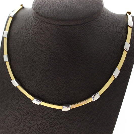 Juweel Collier Bicolor wit en geelgoud 18 karaat 'CV-2276-TWDH' Juweel Collier Bicolor wit en geelgoud 18 karaat 'CV-2276-TWDH'
