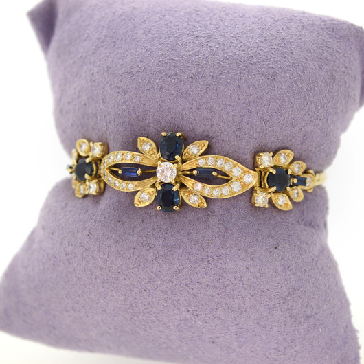 Juweel Armband geelgoud 18 karaat diamanten en saffier '91833-2311-TWDH' Juweel Armband geelgoud 18 karaat diamanten en saffier '91833-2311-TWDH'