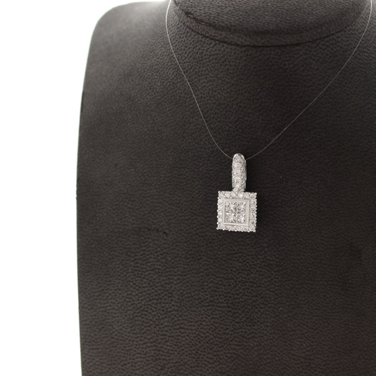 Juweel Hanger witgoud 18 karaat briljanten en Princess Cut '91837-2310-TWDH' Juweel Hanger witgoud 18 karaat briljanten en Princess Cut '91837-2310-TWDH'