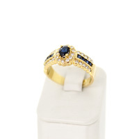 Juweel Ring geelgoud 18 karaat met briljanten en saffier '91835-2304-TWDH' Juweel Ring geelgoud 18 karaat met briljanten en saffier '91835-2304-TWDH'