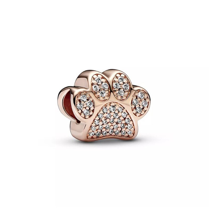 Juweel Pandora Moments Sparkling Paw Print Bedel Rosé Zilver925 781714C01 