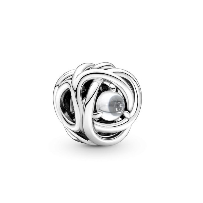 Juweel Pandora Moments April Geboortesteen Transparante Oneindige Cirkel Bedel 790064C01 